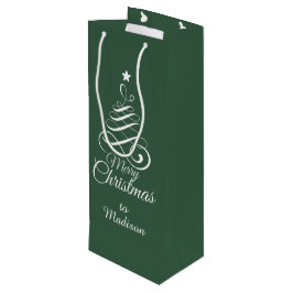 Bolsa de regalo de árbol de Navidad con nombre per
