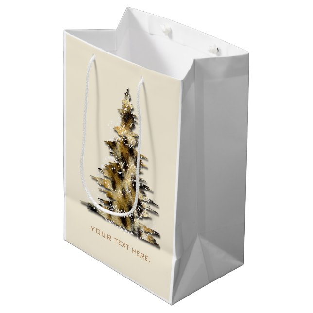 Bolsa de regalo de árbol de Navidad de leopardo de (Angulo Anverso)
