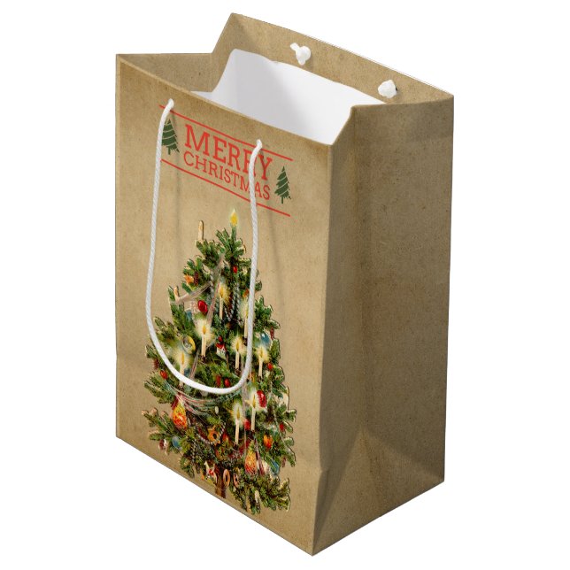 Bolsa de regalo de árbol de Navidad vintage (Angulo Anverso)
