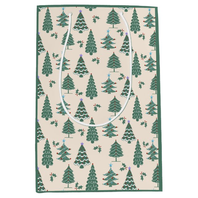 Bolsa de regalo de árboles de navidad de época (Anverso)