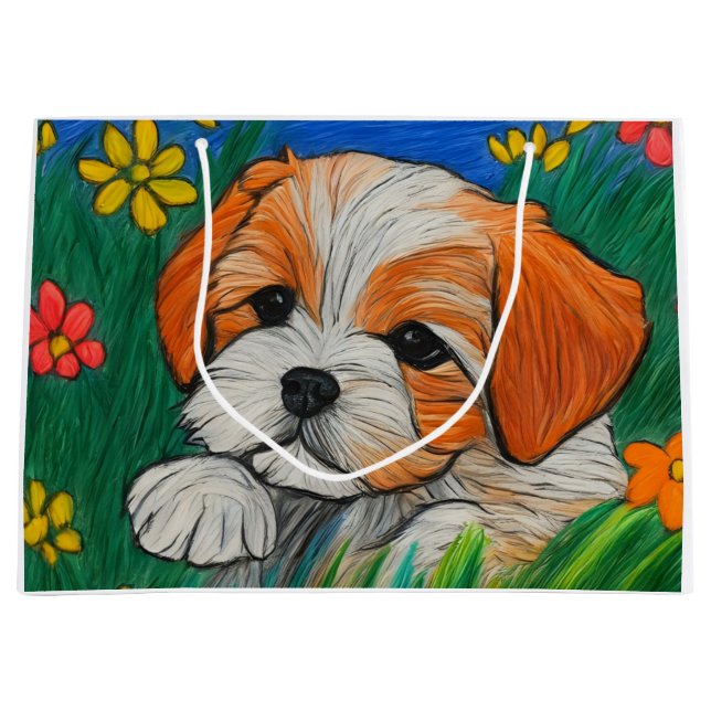 Bolsa de regalo de arte chihtzu puppy crayon en cu (Anverso)