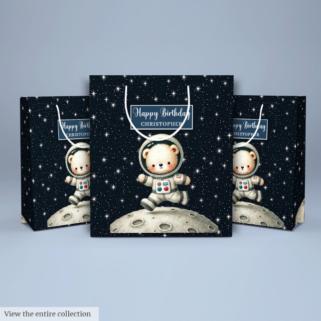 Bolsa de regalo de Astronauta de Teddy para pequeñ (Teddy Astronaut Gift Bag for Little Boy Party)