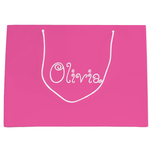 Bolsa de regalo de Baby Shower color rosa Bubblegu (Anverso)