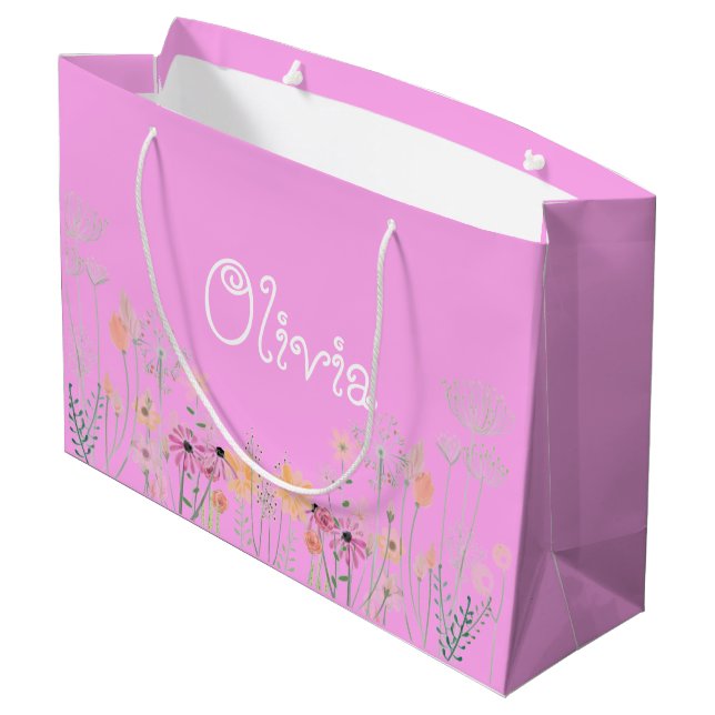 Bolsa de regalo de Baby Shower color rosa pastel (Angulo reverso)