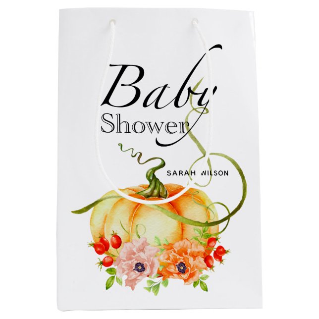 Bolsa de regalo de Baby Shower de calabaza (Anverso)