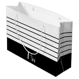 Bolsa De Regalo De Banda Grande En Blanco Y Negro