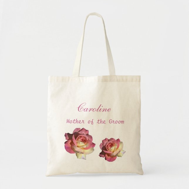 Bolsa de regalo de boda con flores de rosa para la (Frente)