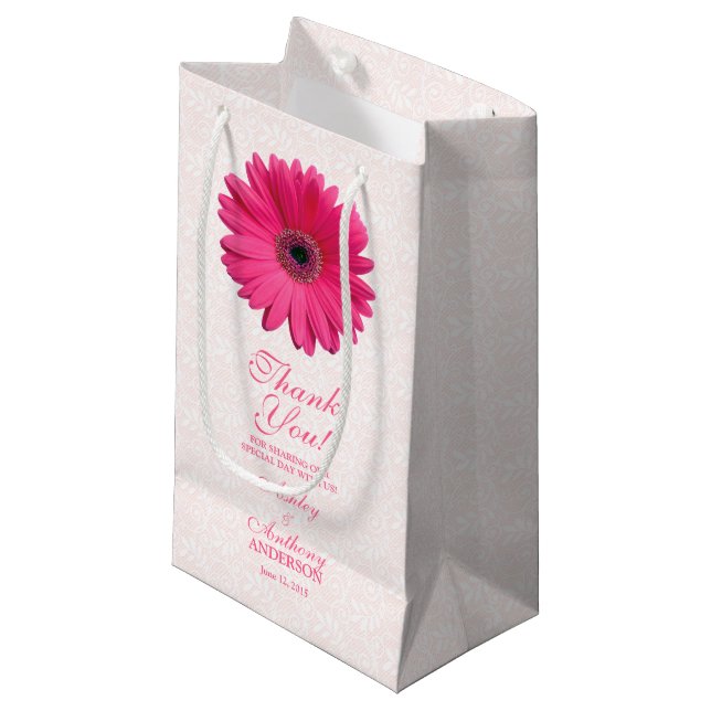 Bolsa de regalo de boda Gérber rosado Daisy Lace (Angulo Anverso)