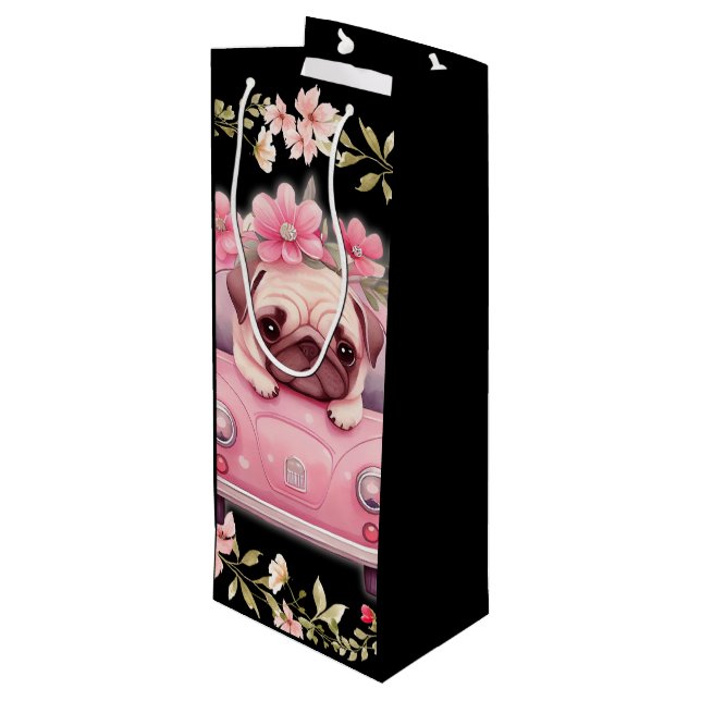 Bolsa de regalo de cachorro rosa (Angulo reverso)