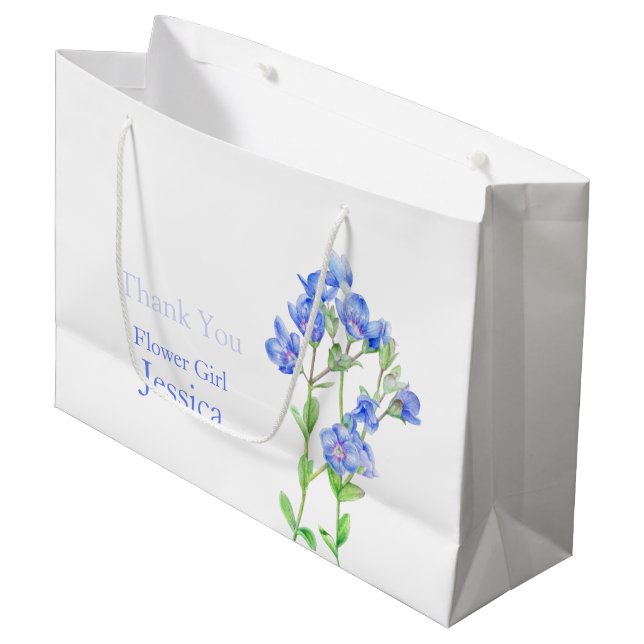 Bolsa de regalo de chica de flores azules de Veron (Angulo Anverso)