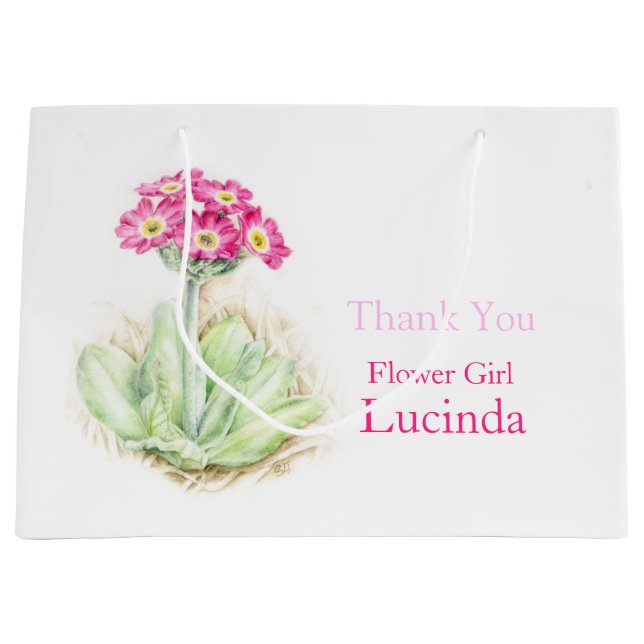 Bolsa de regalo de chica de flores rosadas primros (Anverso)