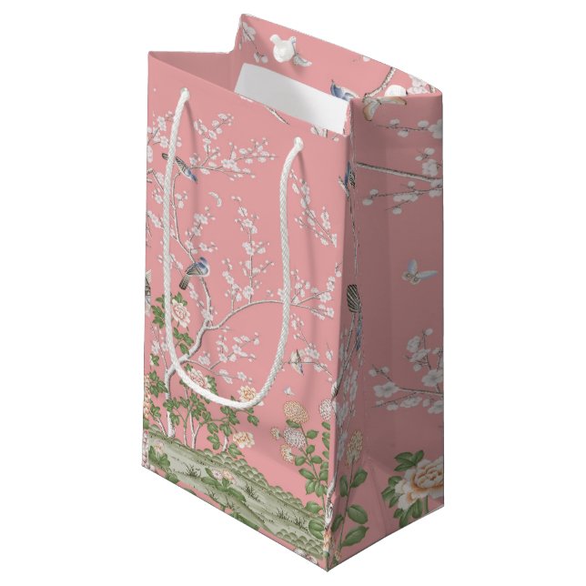 Bolsa de regalo de Chinoiserie rosa (Angulo Anverso)