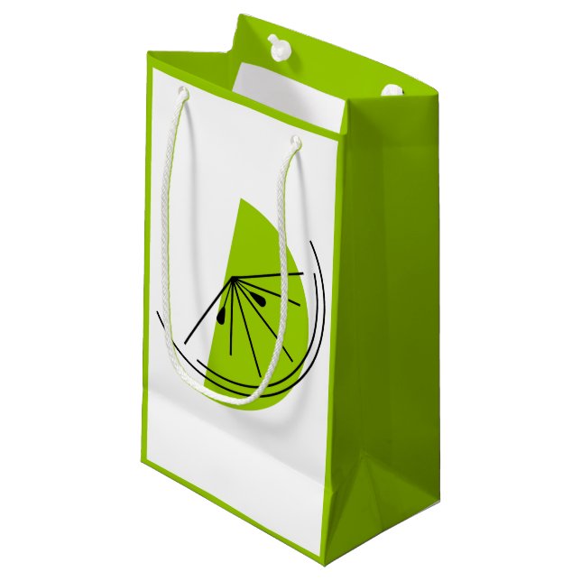 Bolsa de regalo de Citrus Lime pequeña verde (Angulo Anverso)