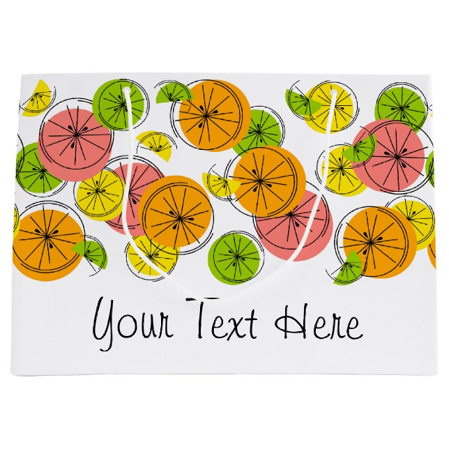 Bolsa de regalo de Citrus Text grande (Anverso)