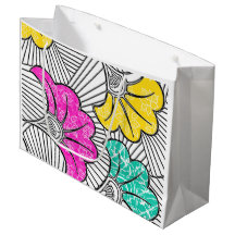 Bolsa de regalo de color azul turquesa y amarillo