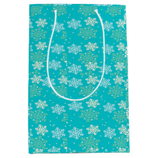 Bolsa de regalo de copos de nieve verde pequeña a
