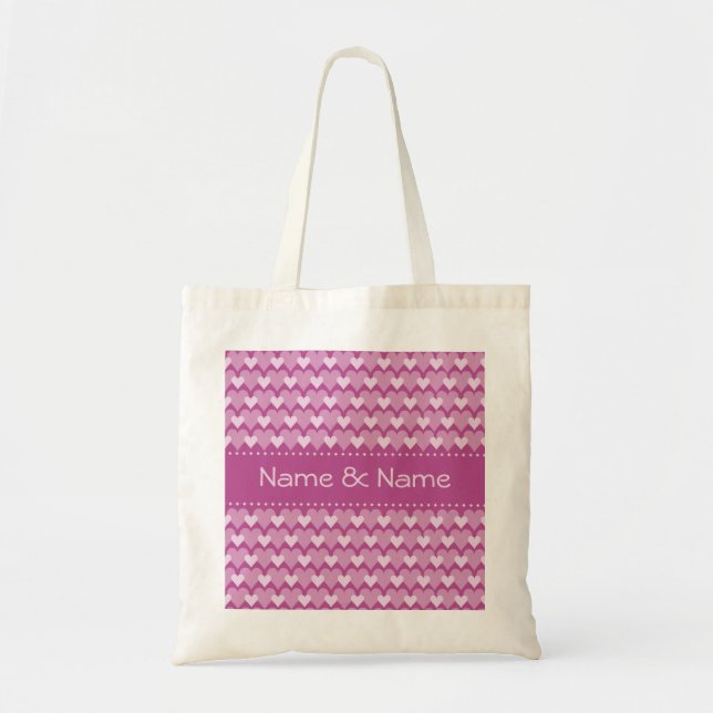 Bolsa de regalo de corazones rosados, personalizar (Frente)
