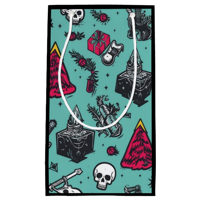 Bolsa de regalo de cráneo de Rockin' (negro) (Anverso)