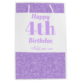 Bolsa de regalo de cuarto cumpleaños personalizada