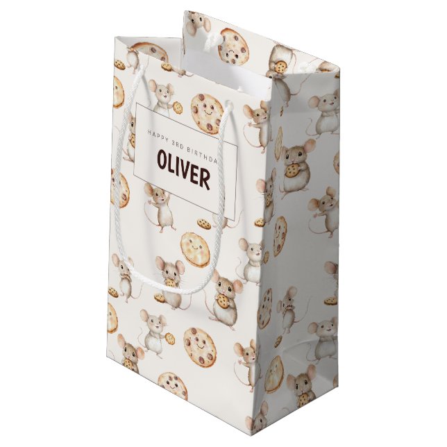 Bolsa de regalo de cumpleaños con tema de cookie y (Angulo reverso)