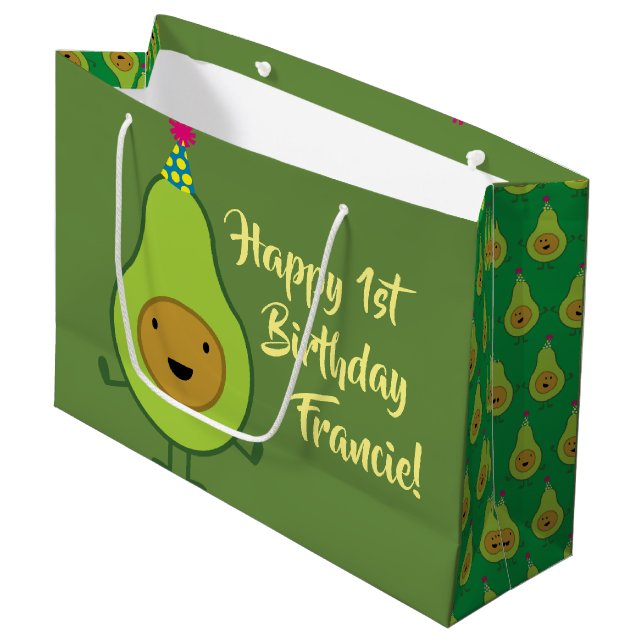 Bolsa de regalo de cumpleaños de aguacamole Cute G (Angulo Anverso)
