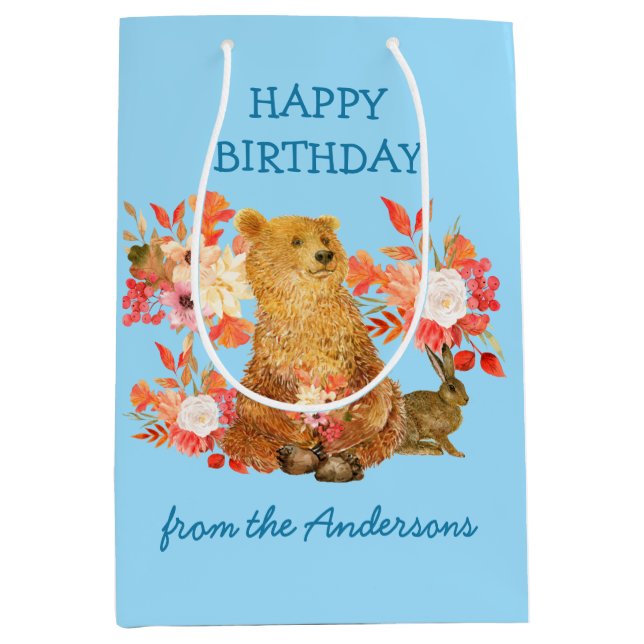 Bolsa de regalo de cumpleaños de Bear Bear Bouquet (Anverso)