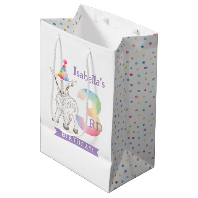 Bolsa de regalo de cumpleaños de cabra - Animal de (Angulo Anverso)