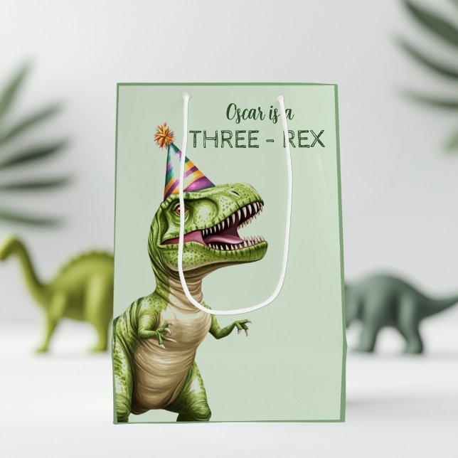 Bolsa de regalo de cumpleaños de dinosaurio tridim (Subido por el creador)