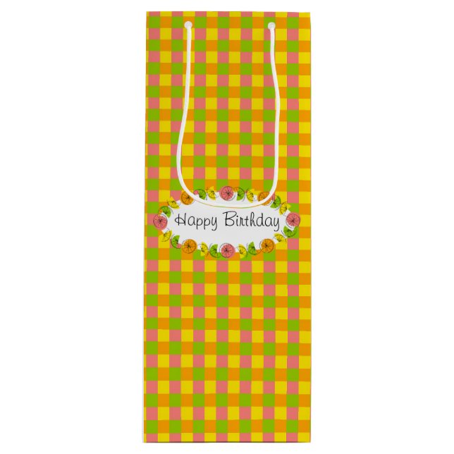 Bolsa de regalo de cumpleaños de óvalo de cítricos (Anverso)