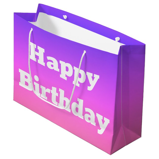 Bolsa De Regalo De Cumpleaños De Pink And Purple H (Angulo Anverso)