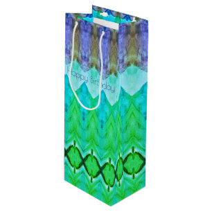 Bolsa de regalo de cumpleaños en morado y azul