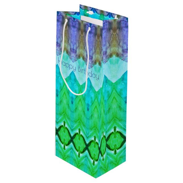 Bolsa de regalo de cumpleaños en morado y azul (Angulo Anverso)