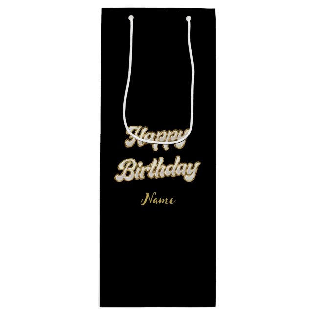 Bolsa de regalo de cumpleaños feliz con elegancia  (Anverso)