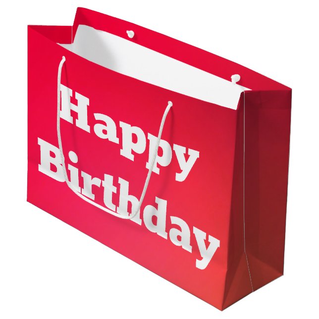 Bolsa de regalo de cumpleaños feliz de coral rosa (Angulo Anverso)