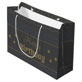 Bolsa de Regalo de Cumpleaños Feliz Gris Oscuro co