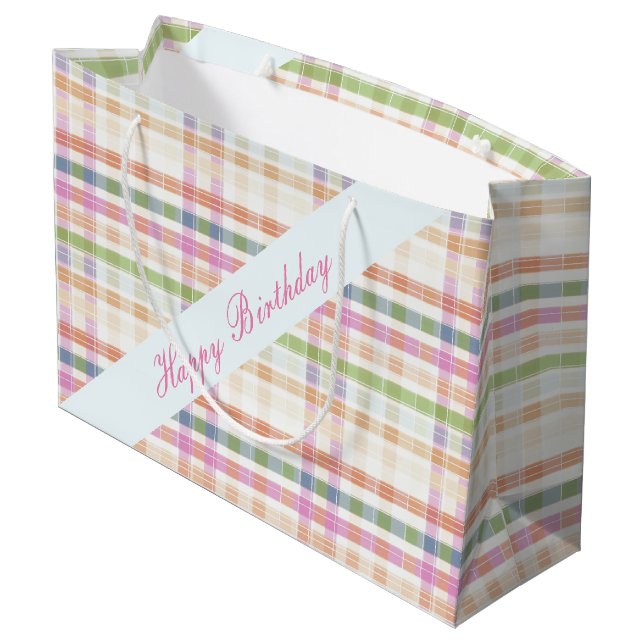 Bolsa de regalo de cumpleaños grande con papel (Angulo reverso)