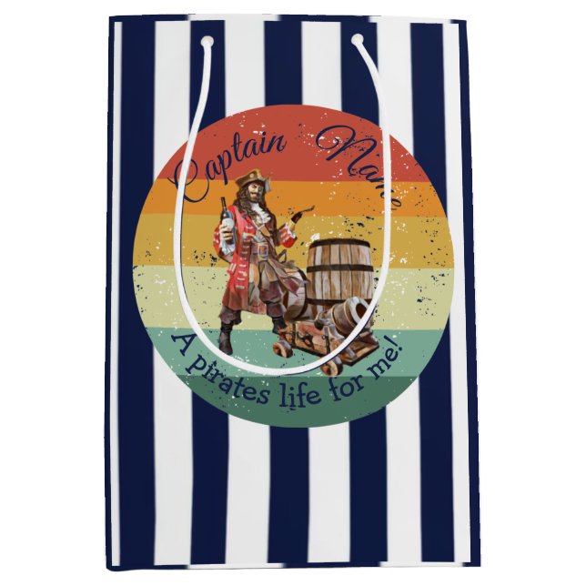 Bolsa de regalo de cumpleaños medio pirata fiesta (Anverso)