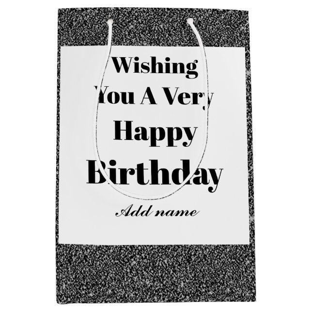 Bolsa de regalo de cumpleaños moderna y personaliz (Anverso)