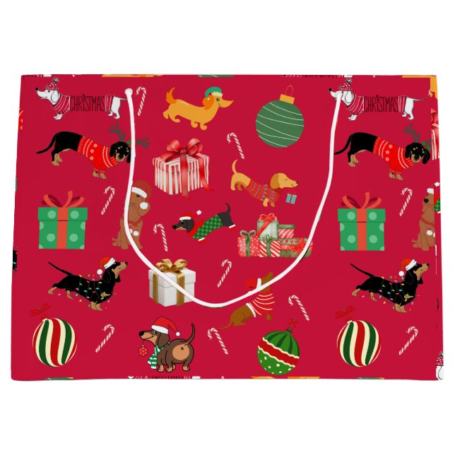 Bolsa de regalo de Dachshund Holiday (Anverso)