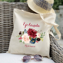 Bolsa de regalo de dama de honor personalizada de 