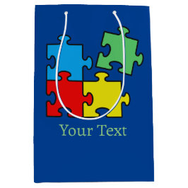 Bolsa de regalo de diseño de piezas de rompecabeza