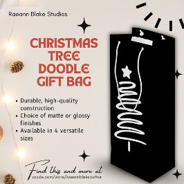 Bolsa de regalo de Doodle de Árbol de Navidad