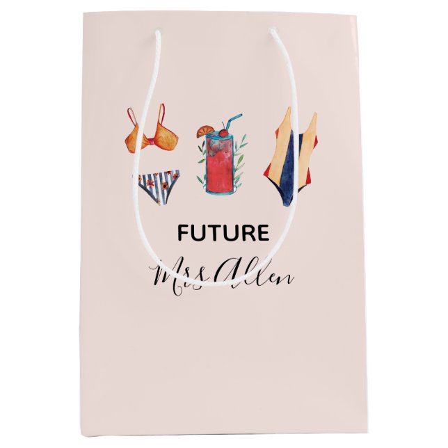 Bolsa De Regalo De Ducha De Novias Tropicales Cute (Anverso)