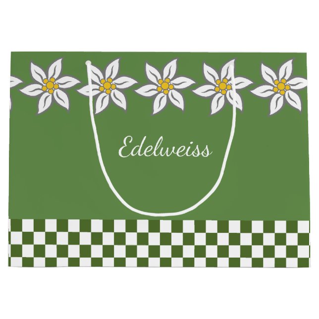 Bolsa de regalo de Edelweiss verde grande (Anverso)