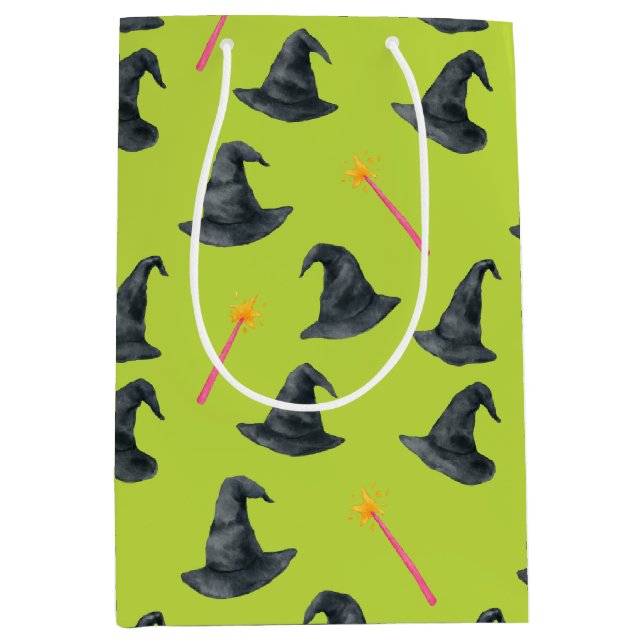 Bolsa de regalo de envolver de brujería verde y ro (Anverso)