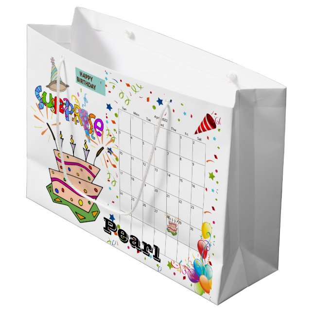 Bolsa de regalo de Feliz Cumpleaños Abril 2022 (Angulo Anverso)