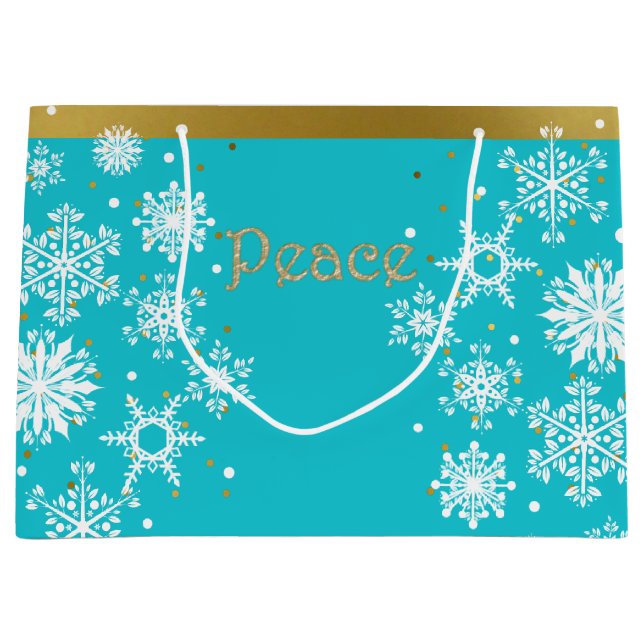 Bolsa de regalo de feriado de la paz de los copos  (Anverso)