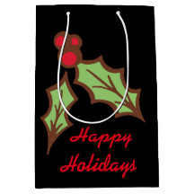 Bolsa de regalo de feriado de Navidades Holly