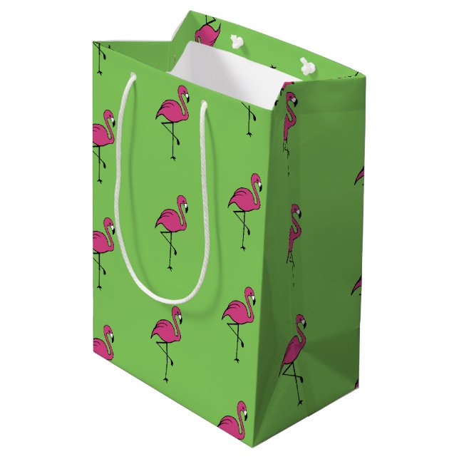 Bolsa de regalo de flamenco rosa retro (Angulo reverso)