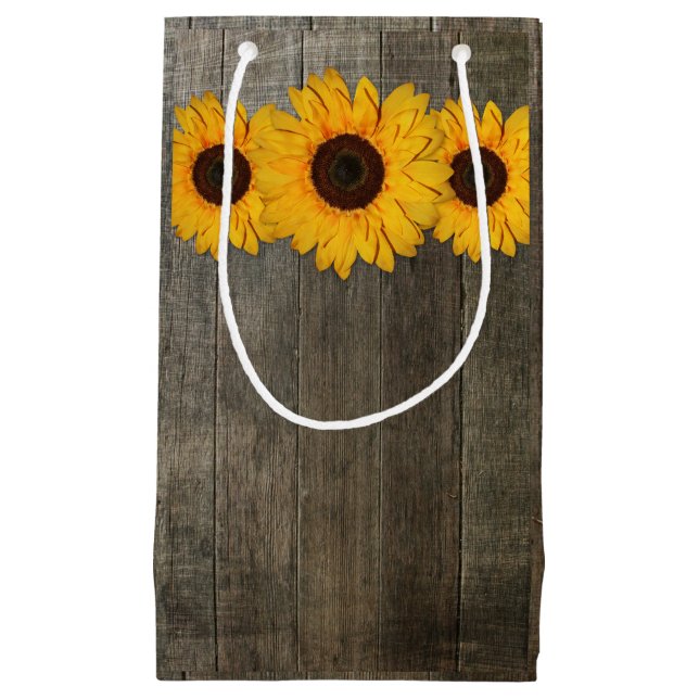 Bolsa de regalo de flor de girasol rústico del paí (Anverso)